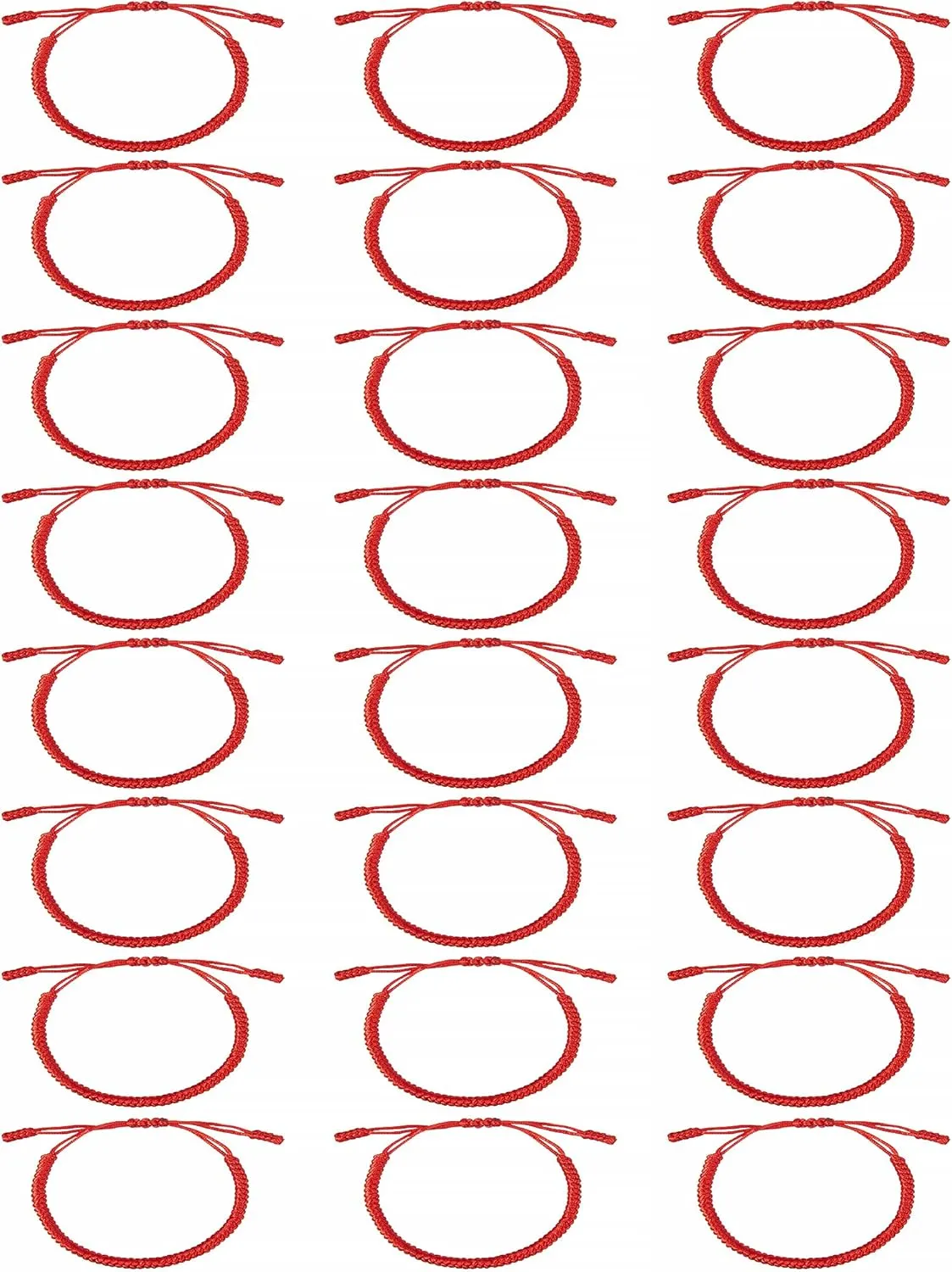 Hicarer 24 Pieces Red Braided Bracelets Adjustable Red Cord Bracelet Knotted Kabbalah Protection Amulet Handmade Friendship Bracelets for Women Men Teens Success Prosperity Good Luck