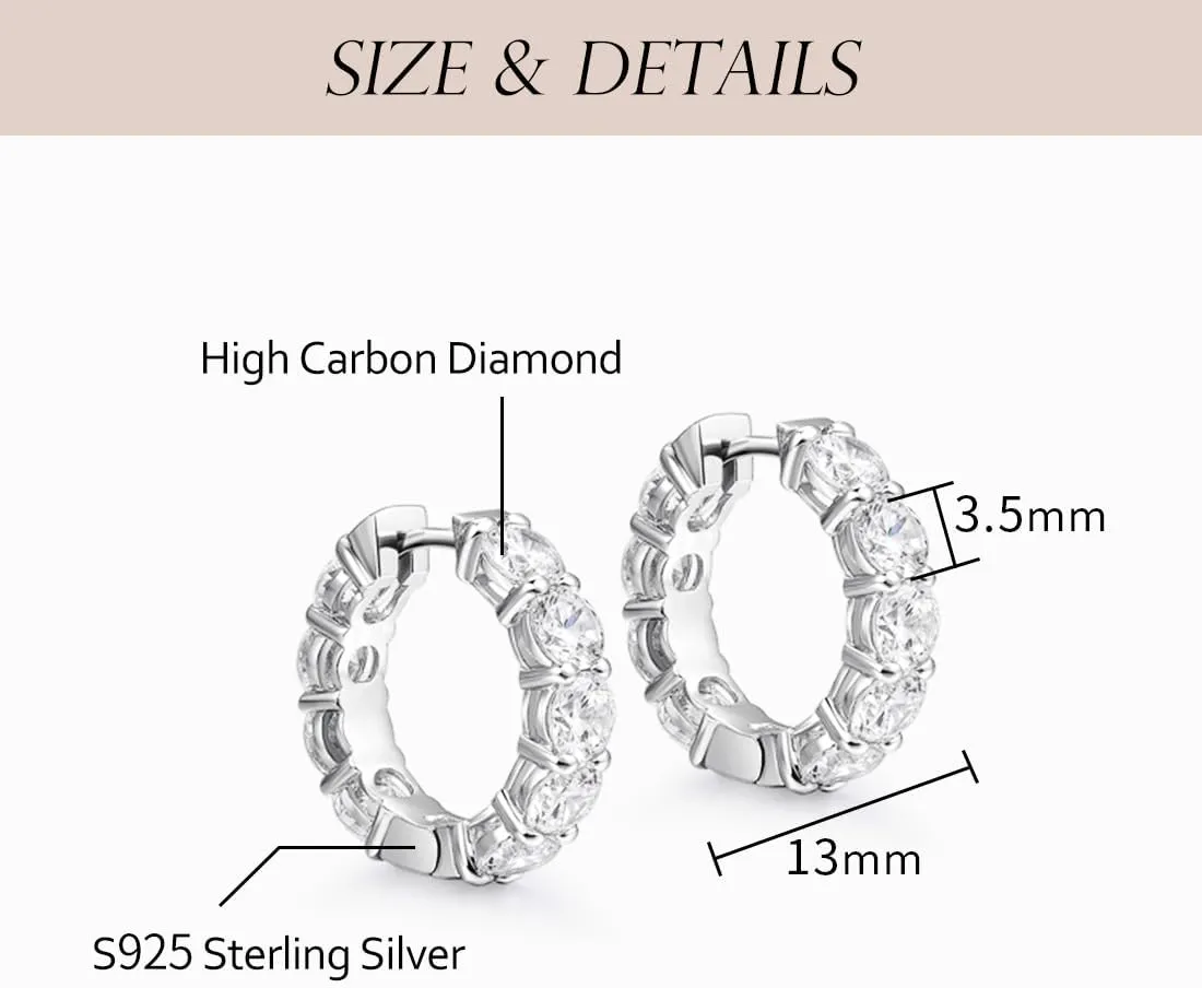 high carbon diamond Stud Earrings for Women,Hypoallergenic S925 Sterling Silver Studs D Color Clarity Round Cut Lab Created Diamond Earrings