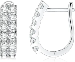 high carbon diamond Stud Earrings for Women,Hypoallergenic S925 Sterling Silver Studs D Color Clarity Round Cut Lab Created Diamond Earrings