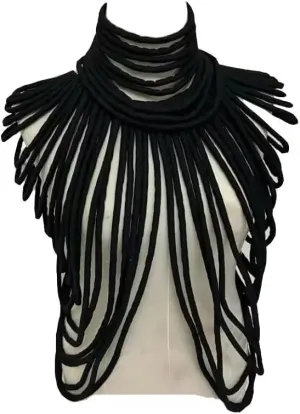 HollandaisWax Handmade Ankara Kente Necklace Women Long Multi Strand African Cotton Rope Shoulder Necklaces Body Jewelry