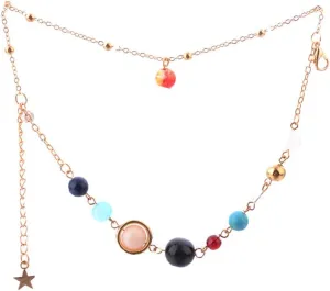 HUNO Summer Galaxy Solar System Universe Eight Planets Guardian Star Beads Foot Chain Barefoot Anklets Ankle Bracelet Jewelry