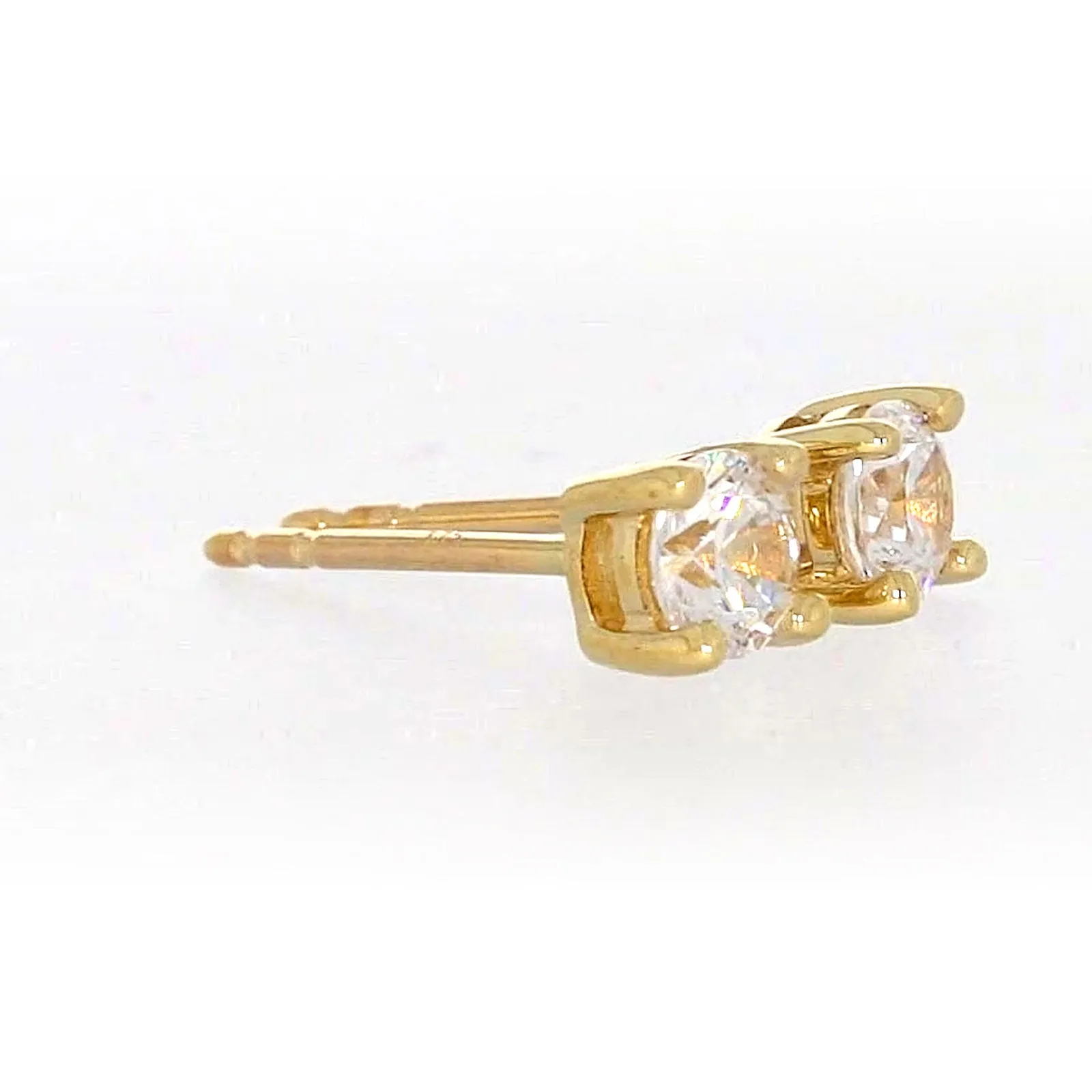 HUSH 9ct Yellow Gold 0.50 carat tw Diamond Simulant Stud Earrings
