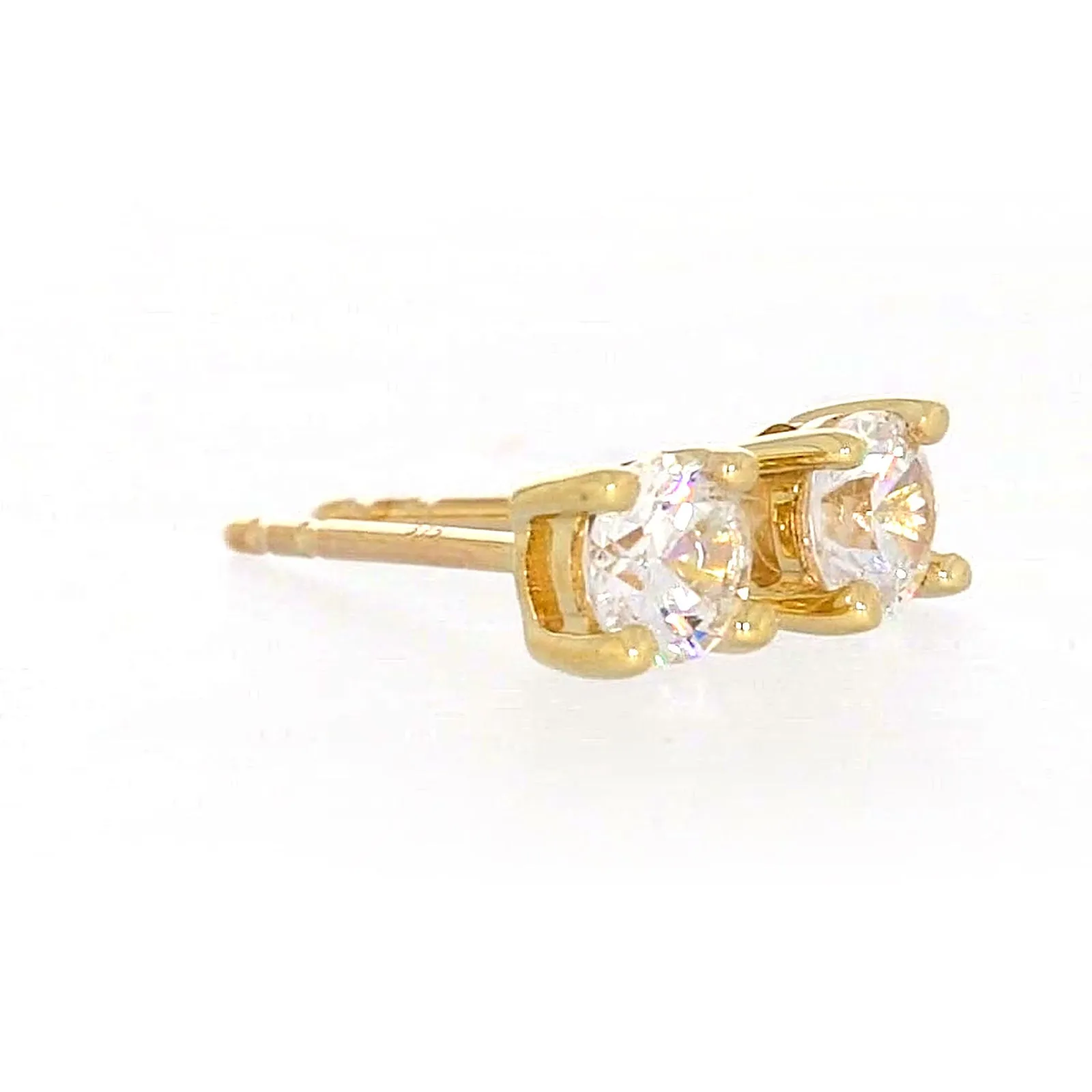 HUSH 9ct Yellow Gold 0.50 carat tw Diamond Simulant Stud Earrings