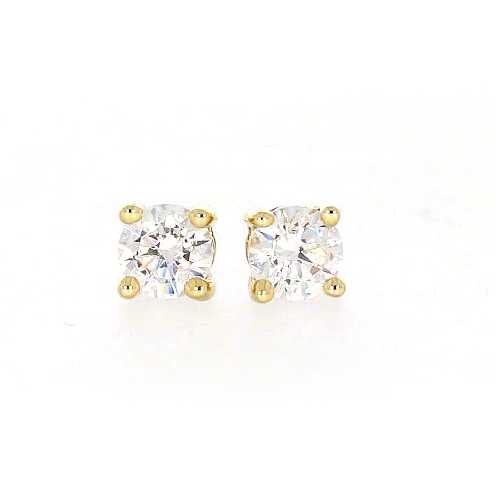 HUSH 9ct Yellow Gold 0.50 carat tw Diamond Simulant Stud Earrings