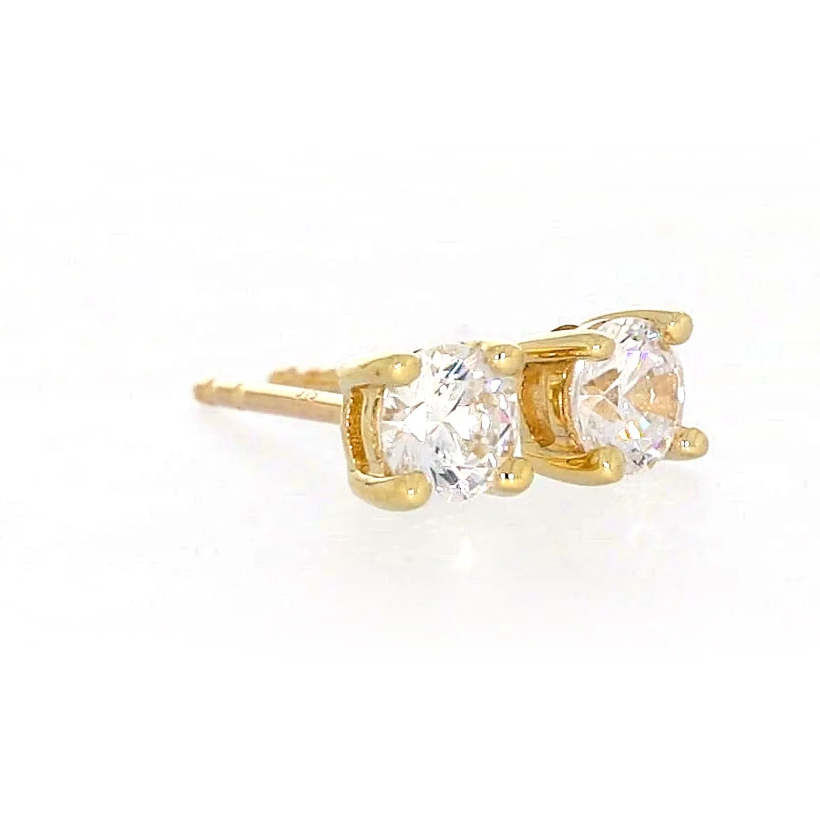 HUSH 9ct Yellow Gold 0.50 carat tw Diamond Simulant Stud Earrings