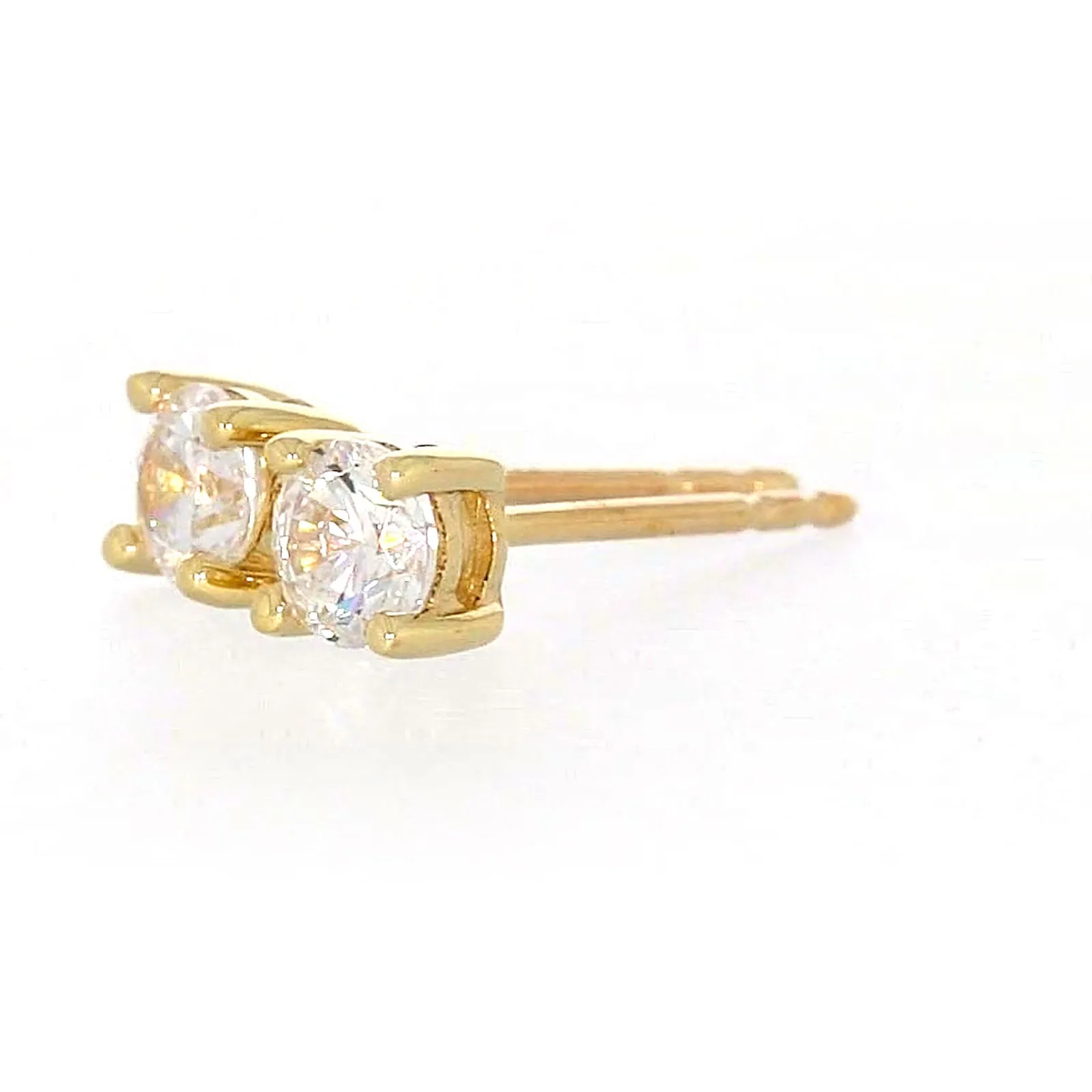 HUSH 9ct Yellow Gold 0.50 carat tw Diamond Simulant Stud Earrings