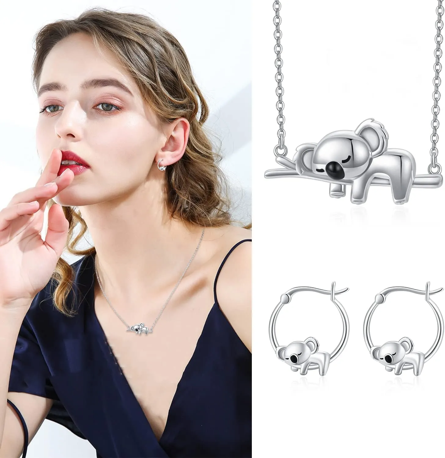 Hypoallergenic Panda/Unicorn/Hummingbird/Dolphin Hoop Earrings for Women 925 Sterling Silver Animal Huggie Hoop Earrings Jewelry Gifts for Sensitive Ears