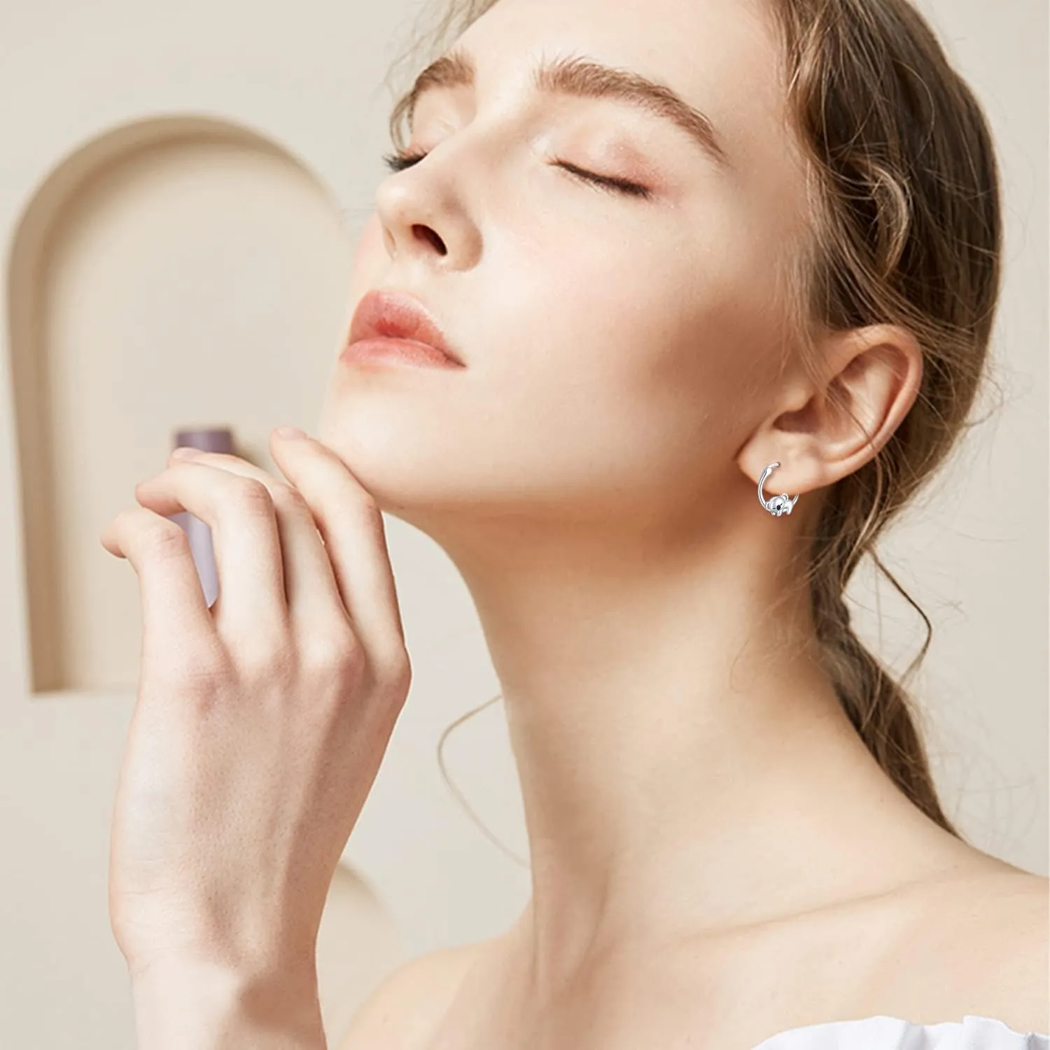 Hypoallergenic Panda/Unicorn/Hummingbird/Dolphin Hoop Earrings for Women 925 Sterling Silver Animal Huggie Hoop Earrings Jewelry Gifts for Sensitive Ears
