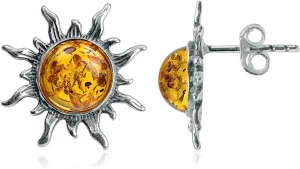 Ian and Valeri Co Amber Sterling Silver Stud Sun Earrings