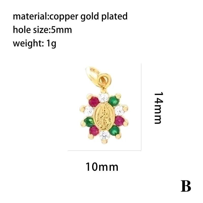 Ig Style Elegant Pentagram Moon Heart Shape Copper Plating Inlay Zircon 18k Gold Plated Charms