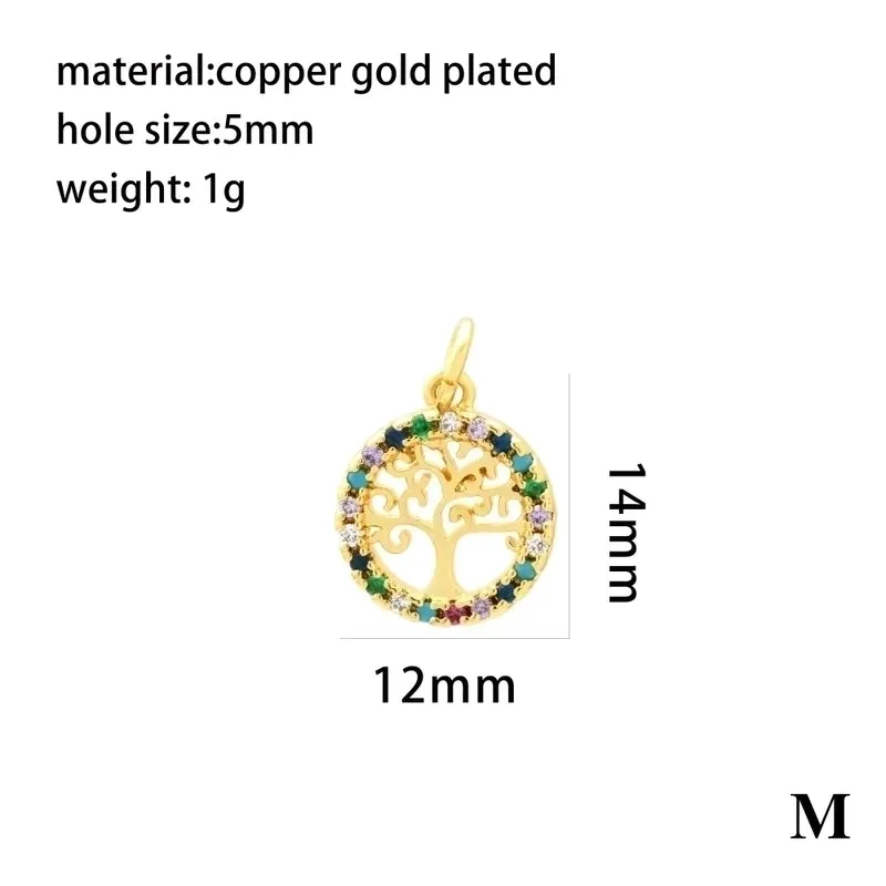 Ig Style Elegant Pentagram Moon Heart Shape Copper Plating Inlay Zircon 18k Gold Plated Charms