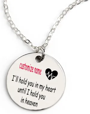 In Memory of Mom Dad Memorial Necklace for Loss of Mother Dad Grandma Grandpa Hushband Brother Sister loss of loved one Memorial Gifts Custom Name Jewelry Sympathy Remembrance Pendant