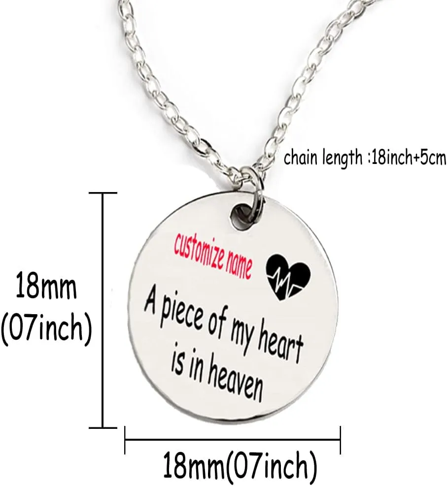 In Memory of Mom Dad Memorial Necklace for Loss of Mother Dad Grandma Grandpa Hushband Brother Sister loss of loved one Memorial Gifts Custom Name Jewelry Sympathy Remembrance Pendant