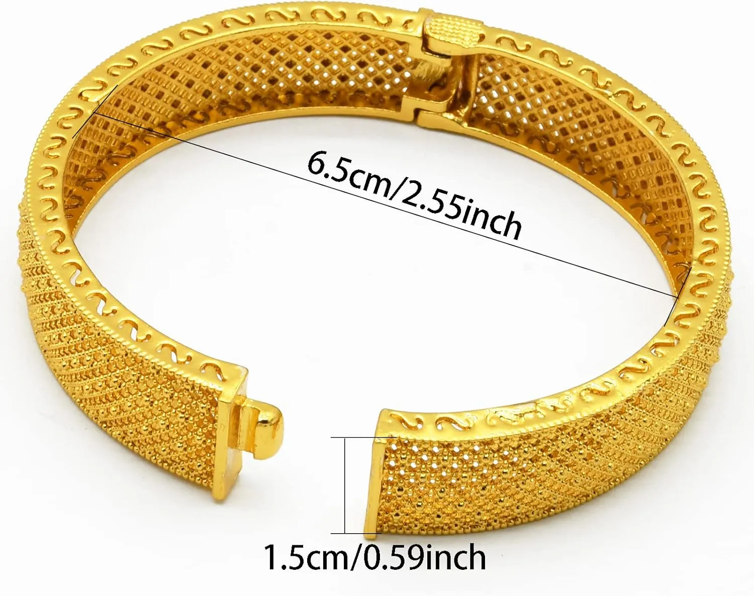 Indian Bollywood Ladies Gold Bangles Dubai Exotic 24K Gold Plated Bridal Wedding Prom Jewelry