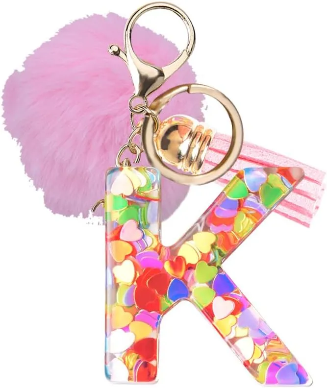 Initial Letter Keychain Bag Accessories for Women Backpack Purse Bag Charms for Handbags Initial Keychains for Women