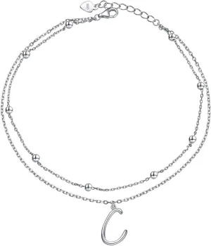 Initials Anklet for Women S925 Sterling Silver Adjustable Foot Ankle Bracelet with Letter