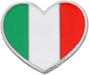Italy National Flag Enamel Pin and the Italian heart-shaped National Emblem Badge Brooch For Backpack and Coat
