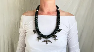 Jade Chachal Beaded Necklace. Guatemalan Jade. 1113