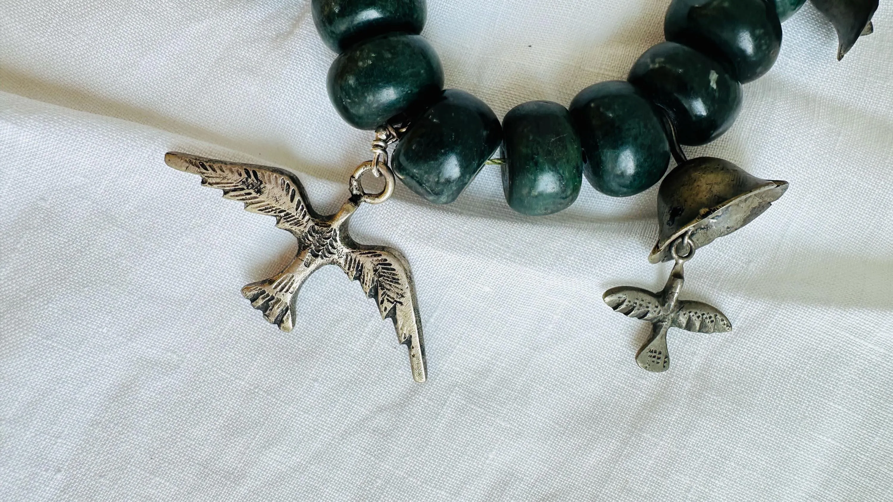 Jade Chachal Beaded Necklace. Guatemalan Jade. 2246