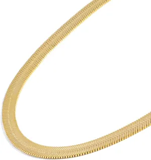 Jewelry Atelier Gold Chain Necklace Collection - 14K Solid Yellow Gold Filled Herringbone/Snake Chain Necklaces for Women and Men with Different Sizes (3.2mm or 4.0mm)