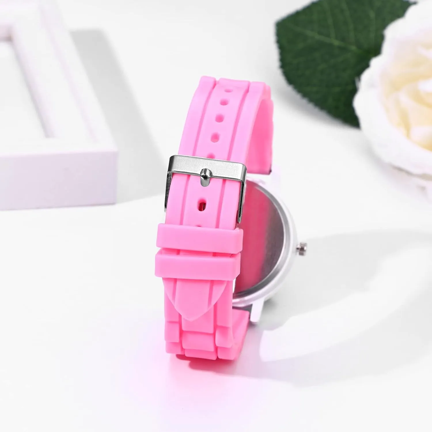 JewelryWe Time Teacher Watch Cute Analog Quartz Wristwatch Silicone Band Jelly Colorful Watches for Men Women Students Teens,
