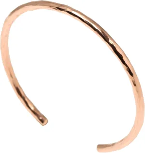 John S. Brana 3mm Hammered Copper Cuff Bracelet Handmade Jewelry - 100% Solid Uncoated Copper