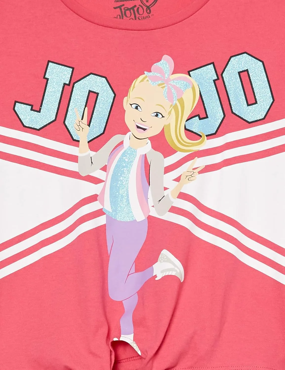 JoJo Siwa girls Tie Front Tee & Tulle Skirt Set Bundle Girls 4-18T-Shirt