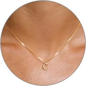 JSJOY 925 Sterling Silver Initial Necklace Gold Necklace for Women Dainty Letter Necklace Silver Choker Necklaces Gifts for Teen Girls Birthday Gifts