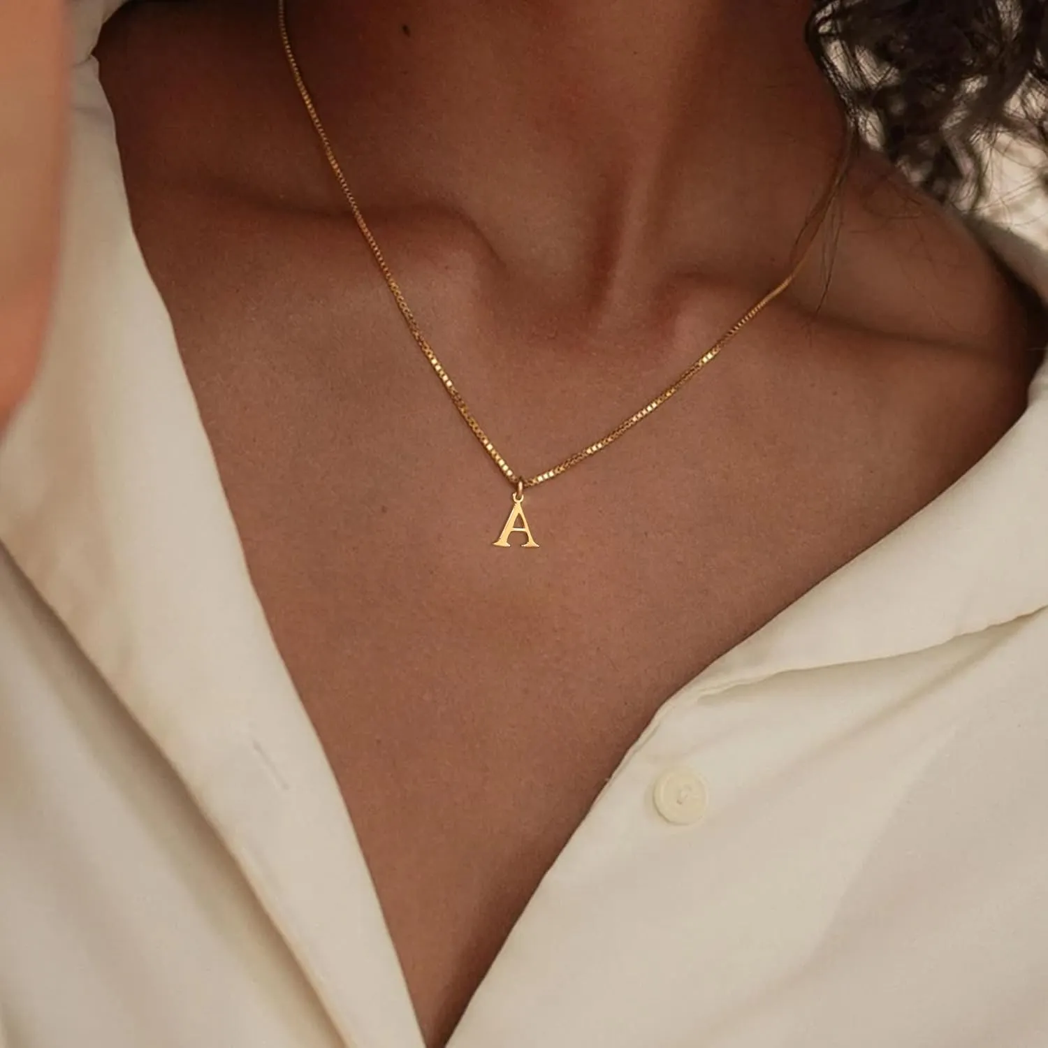 JSJOY 925 Sterling Silver Initial Necklace Gold Necklace for Women Dainty Letter Necklace Silver Choker Necklaces Gifts for Teen Girls Birthday Gifts