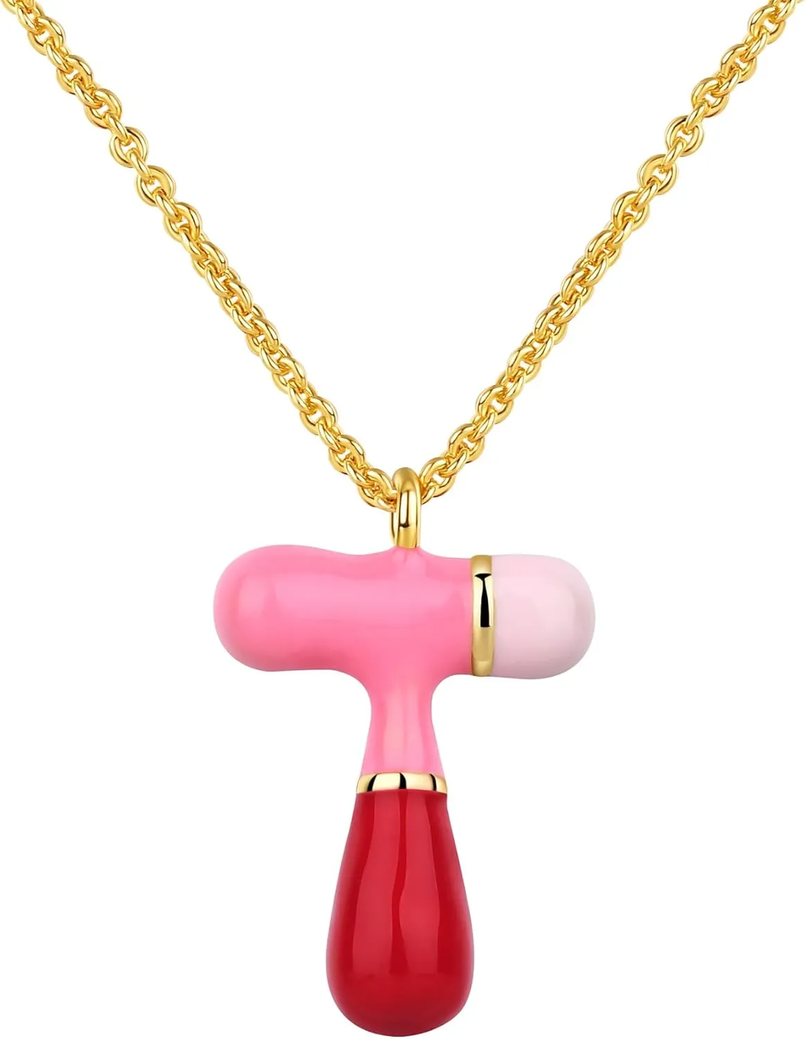 Kainier Bubble Letter Initial Necklace for Women, Colorful Balloon Alphabet Name Pendant Dainty Cute 14K Gold Plated Necklaces Jewelry Gifts