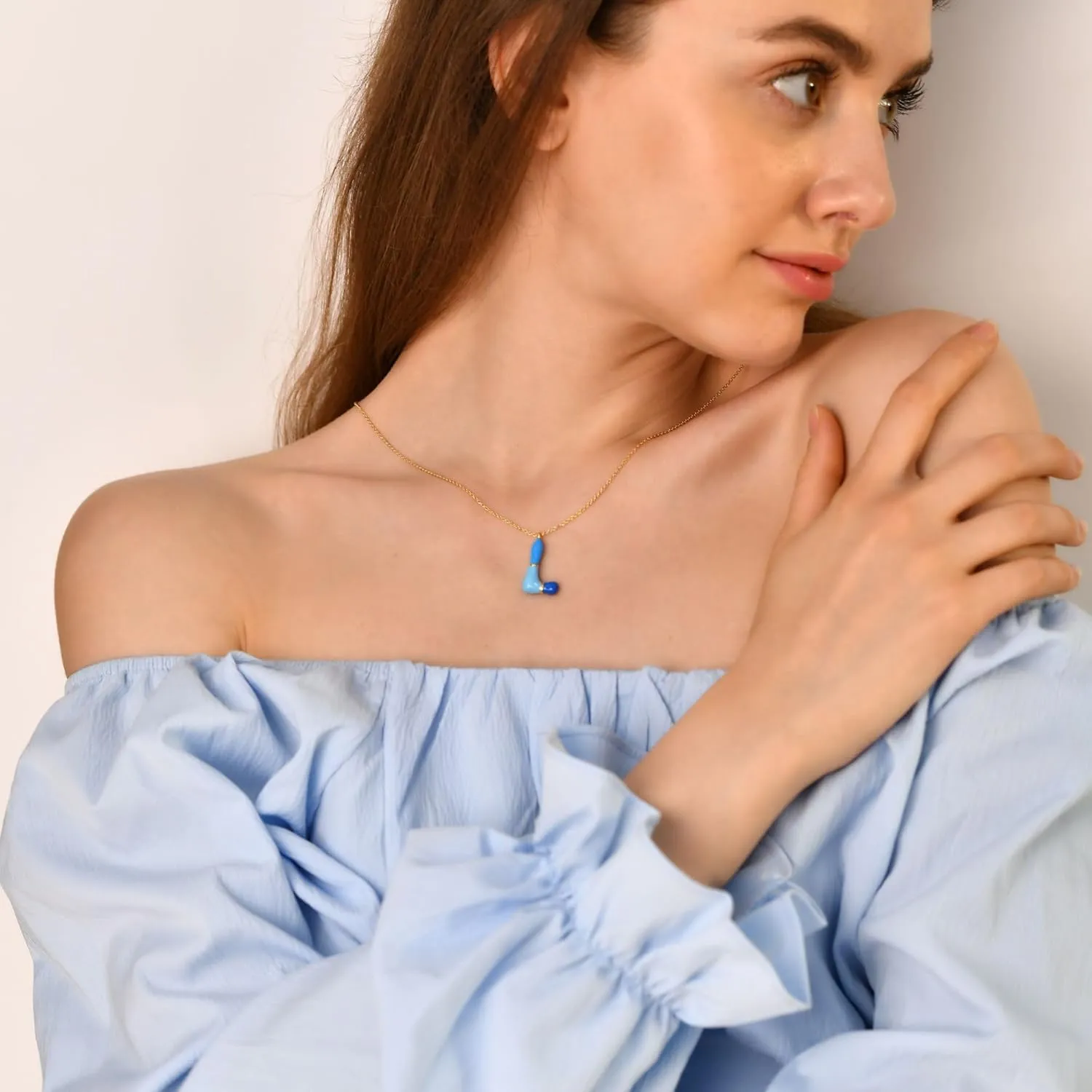 Kainier Bubble Letter Initial Necklace for Women, Colorful Balloon Alphabet Name Pendant Dainty Cute 14K Gold Plated Necklaces Jewelry Gifts