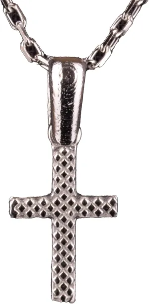 KAMBO Small Cross Necklace, Cross Savior Pendant, Jesus Cross Silver Pendant, Jesus Crucifix Necklace, 925 Sterling Silver Men's Necklace