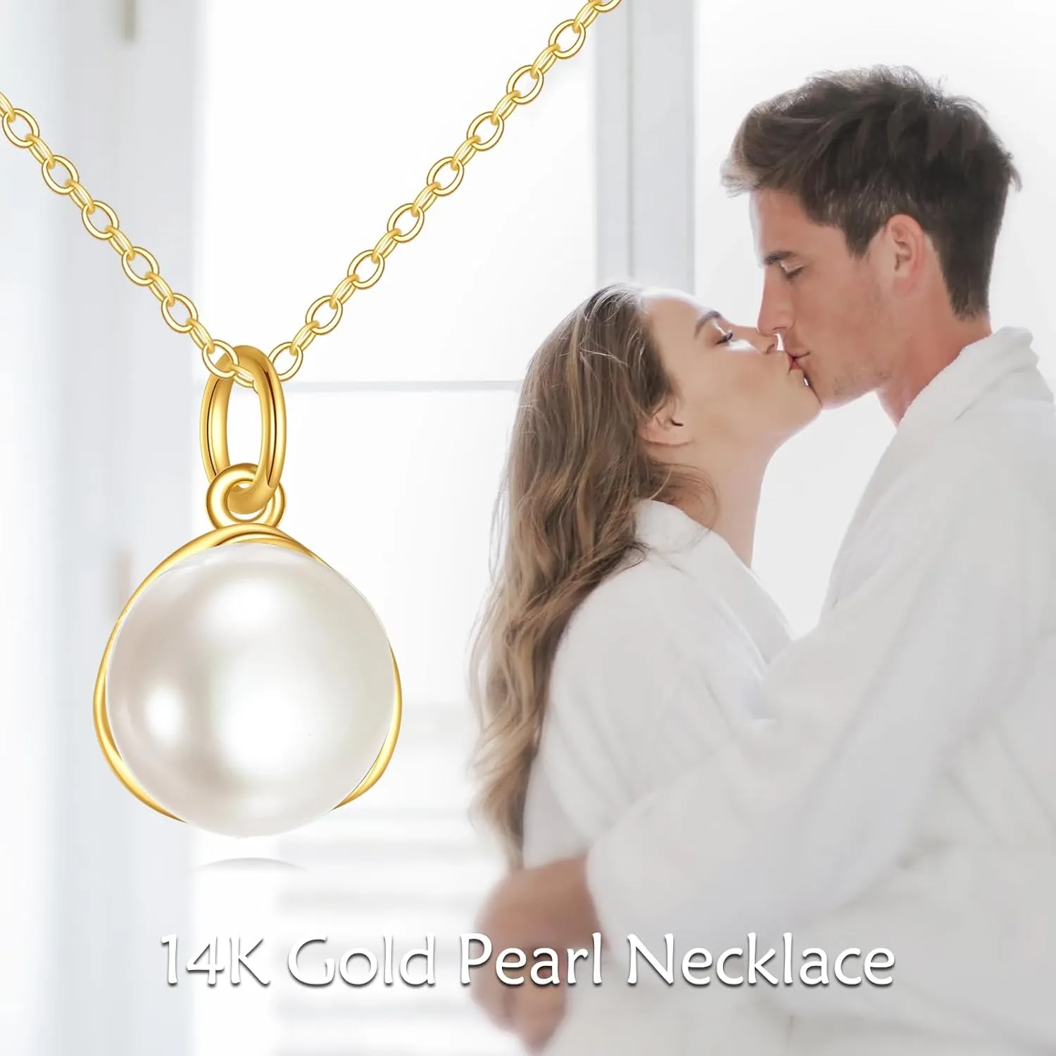 KECHO 14K Gold Single Pearl Choker Necklace for Women 8mm Freshwater Cultured Pearls Wedding Bridesmaids Mothers Day Gifts