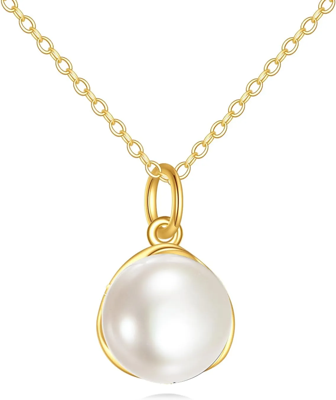 KECHO 14K Gold Single Pearl Choker Necklace for Women 8mm Freshwater Cultured Pearls Wedding Bridesmaids Mothers Day Gifts