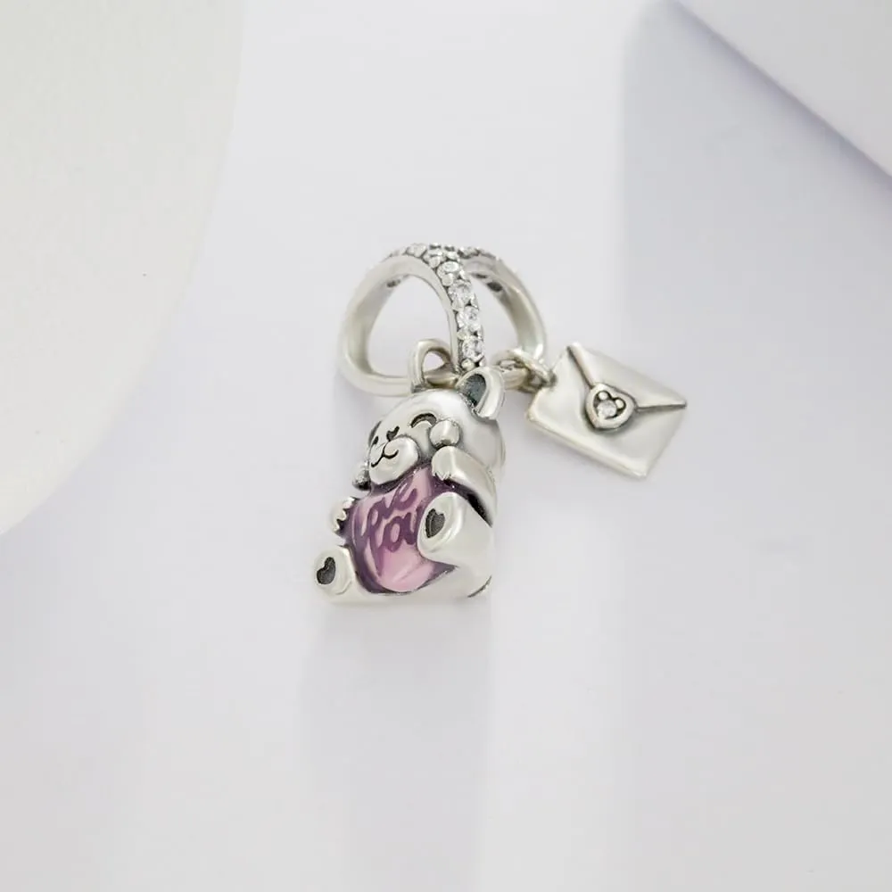 KEQ Charms for Bracelets 925 Sterling Silver Dream Catcher Butterfly Clouds and Raindrop Charm Pink Car Beads Pendant Jewelry for Women
