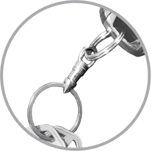 KeySmart KeyConnect Mini Carabiner Clip with Swivel Clasp Lobster Hook - Stainless Steel Small Locking Carabiner Keychain Connector - Swivel Carabiner Keyring for Keys, Lanyard Clips, Small Dog Collar