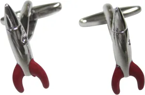 Kiola Designs Colorful Space Rocket Ship Cufflinks