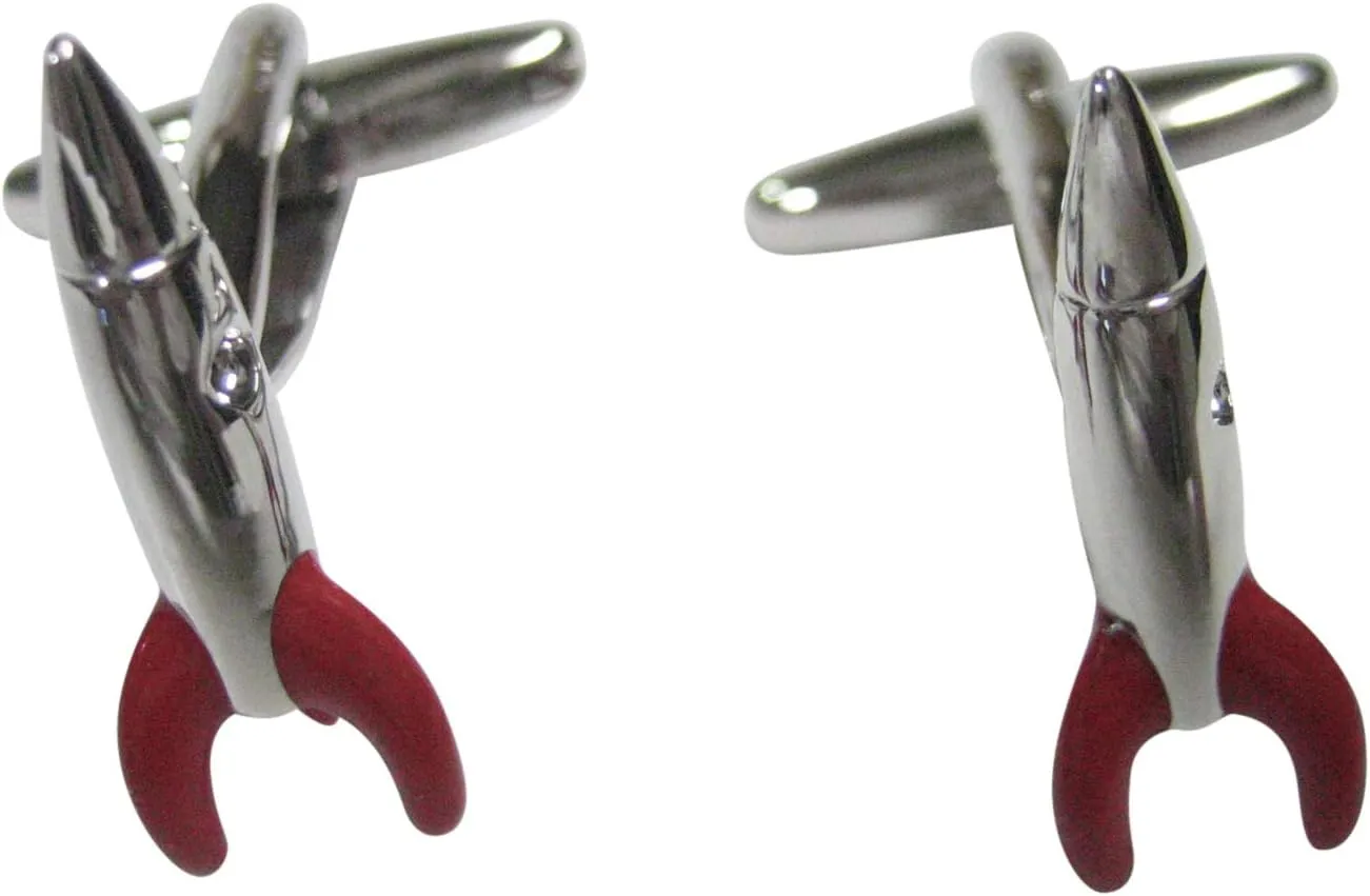 Kiola Designs Colorful Space Rocket Ship Cufflinks