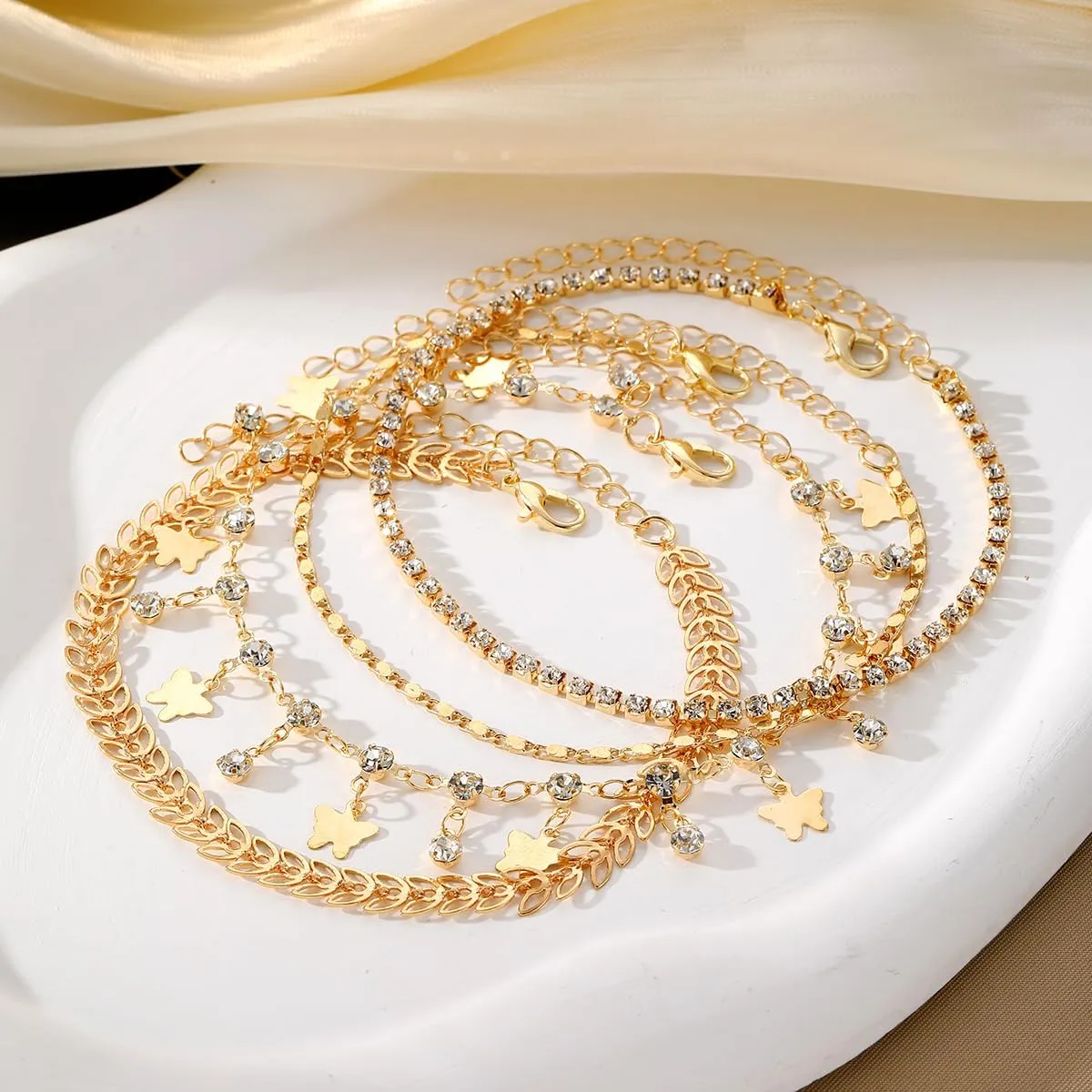 KISS WIFE Anklets for Women, Gold Anklet Bracelets for Women, Dainty Foot Jewelry Women's Ankelts Beach Gifts for Women