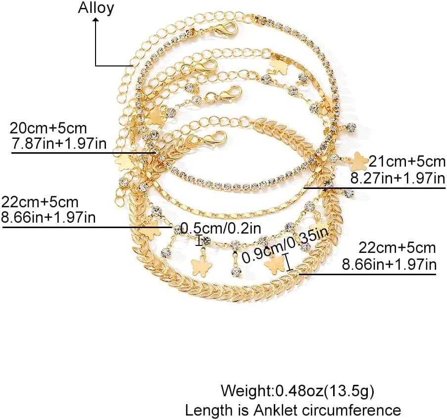 KISS WIFE Anklets for Women, Gold Anklet Bracelets for Women, Dainty Foot Jewelry Women's Ankelts Beach Gifts for Women