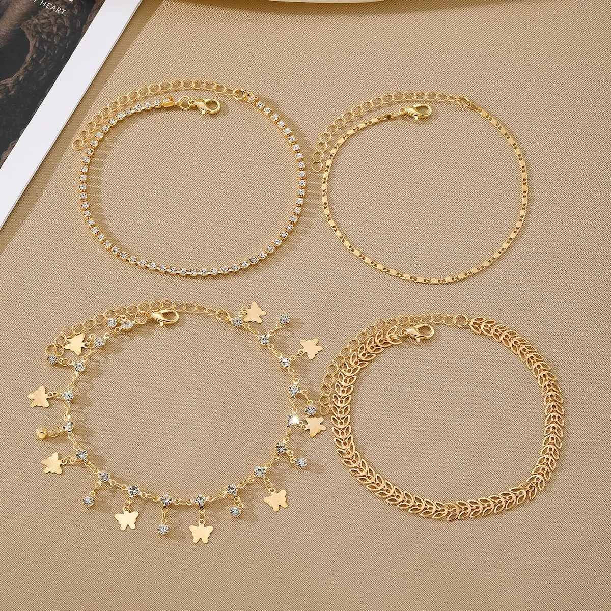 KISS WIFE Anklets for Women, Gold Anklet Bracelets for Women, Dainty Foot Jewelry Women's Ankelts Beach Gifts for Women