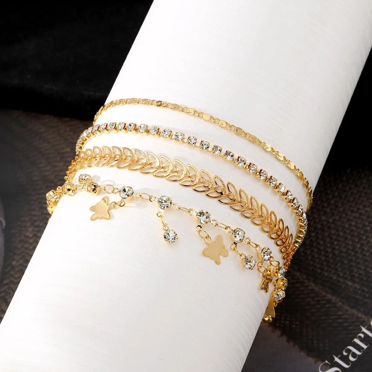 KISS WIFE Anklets for Women, Gold Anklet Bracelets for Women, Dainty Foot Jewelry Women's Ankelts Beach Gifts for Women