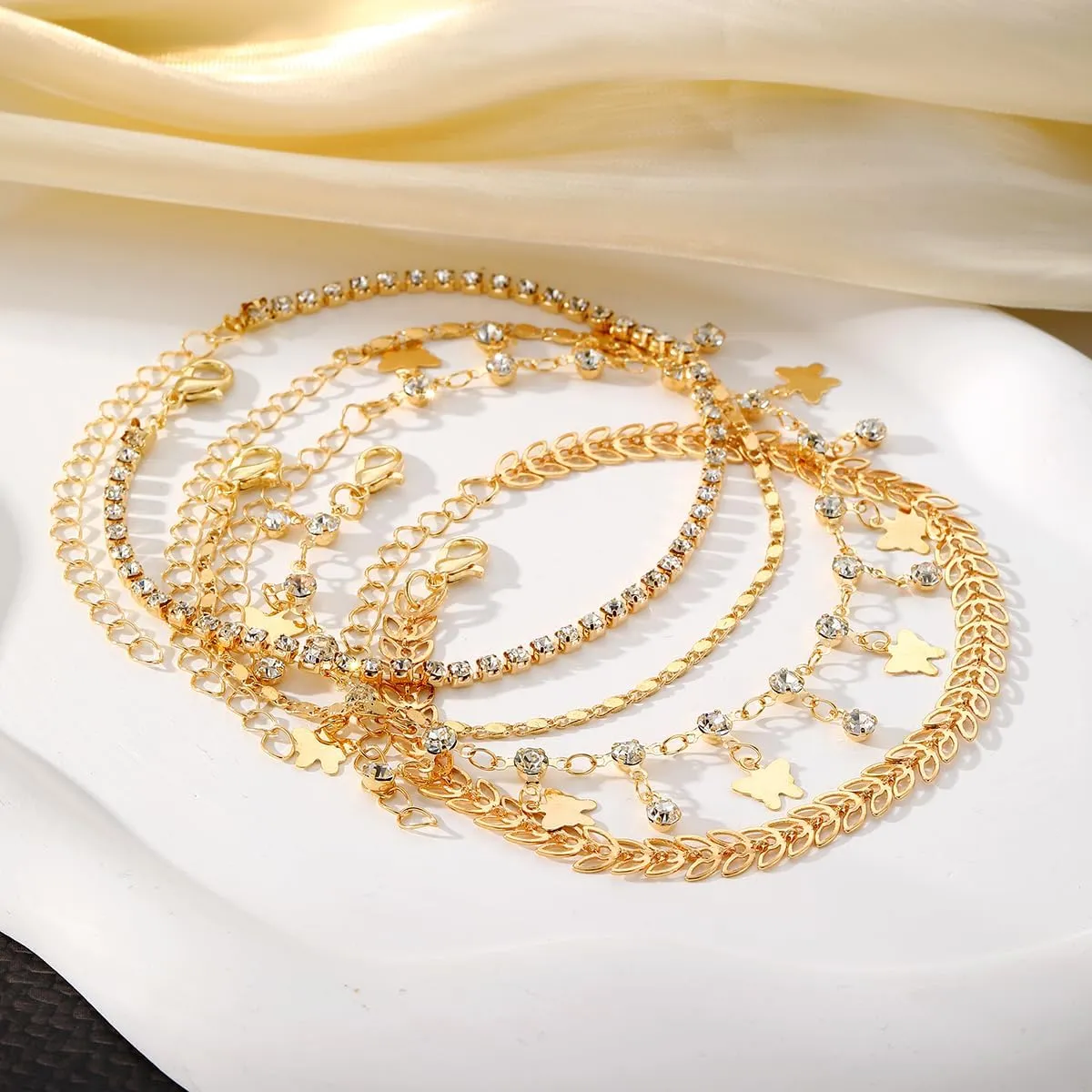 KISS WIFE Anklets for Women, Gold Anklet Bracelets for Women, Dainty Foot Jewelry Women's Ankelts Beach Gifts for Women