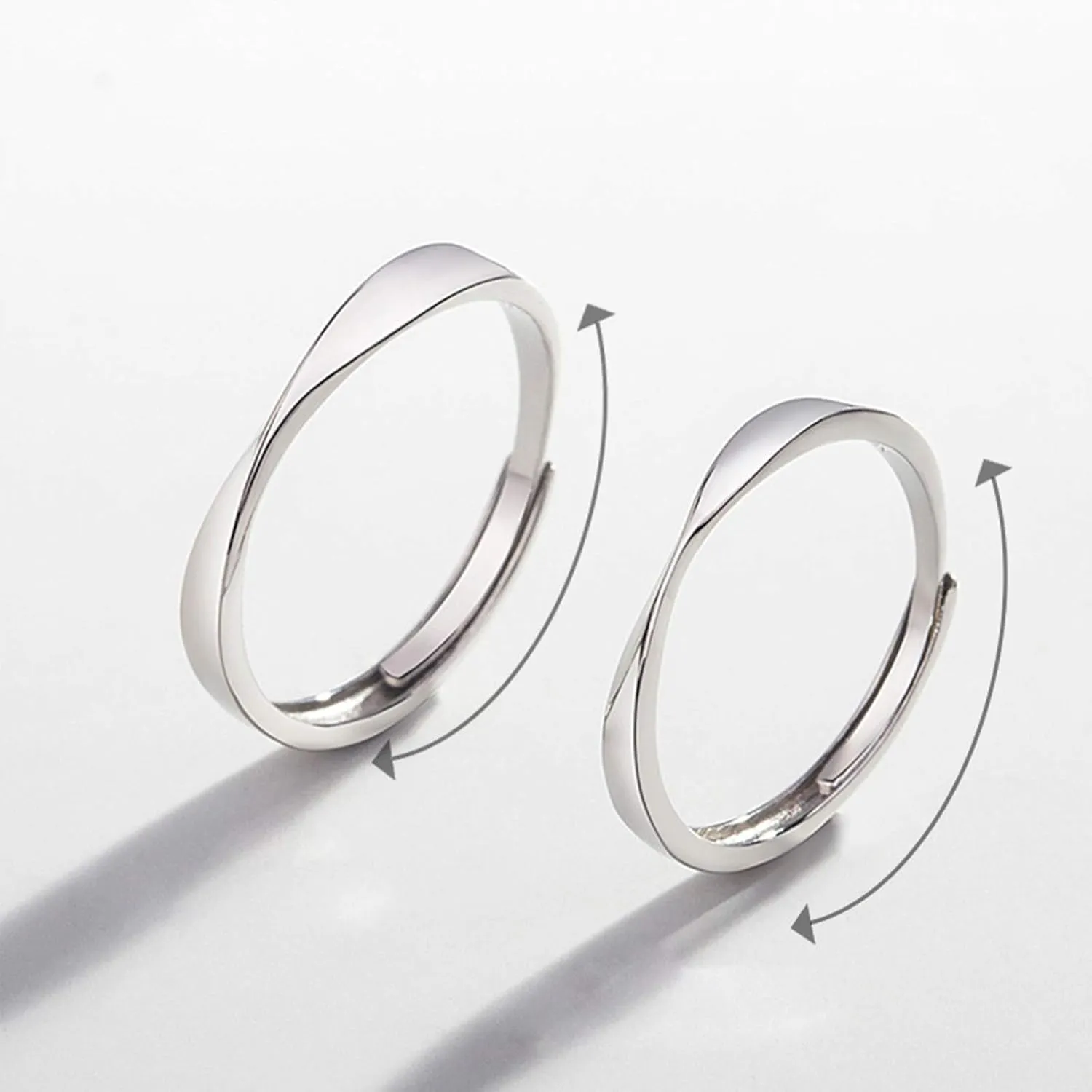 KnSam Couple Promise Rings Set 925 Sterling Silver Ring for His and Her Amour Adjustable Couple Band