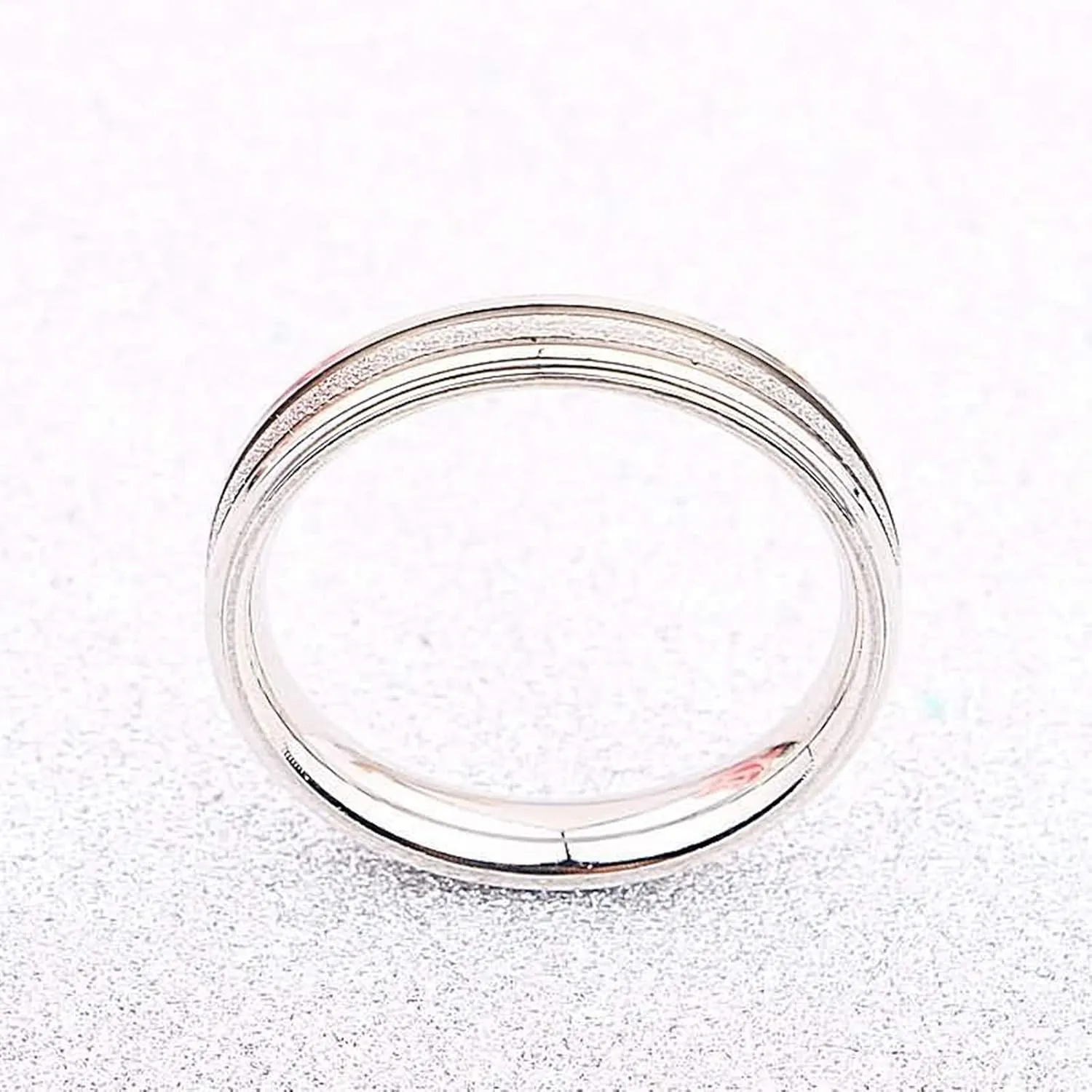 KnSam Couples Promise Rings Stainless Steel Matt Finished Silver Ring Comfort Fit Silver Ring Size 5-13