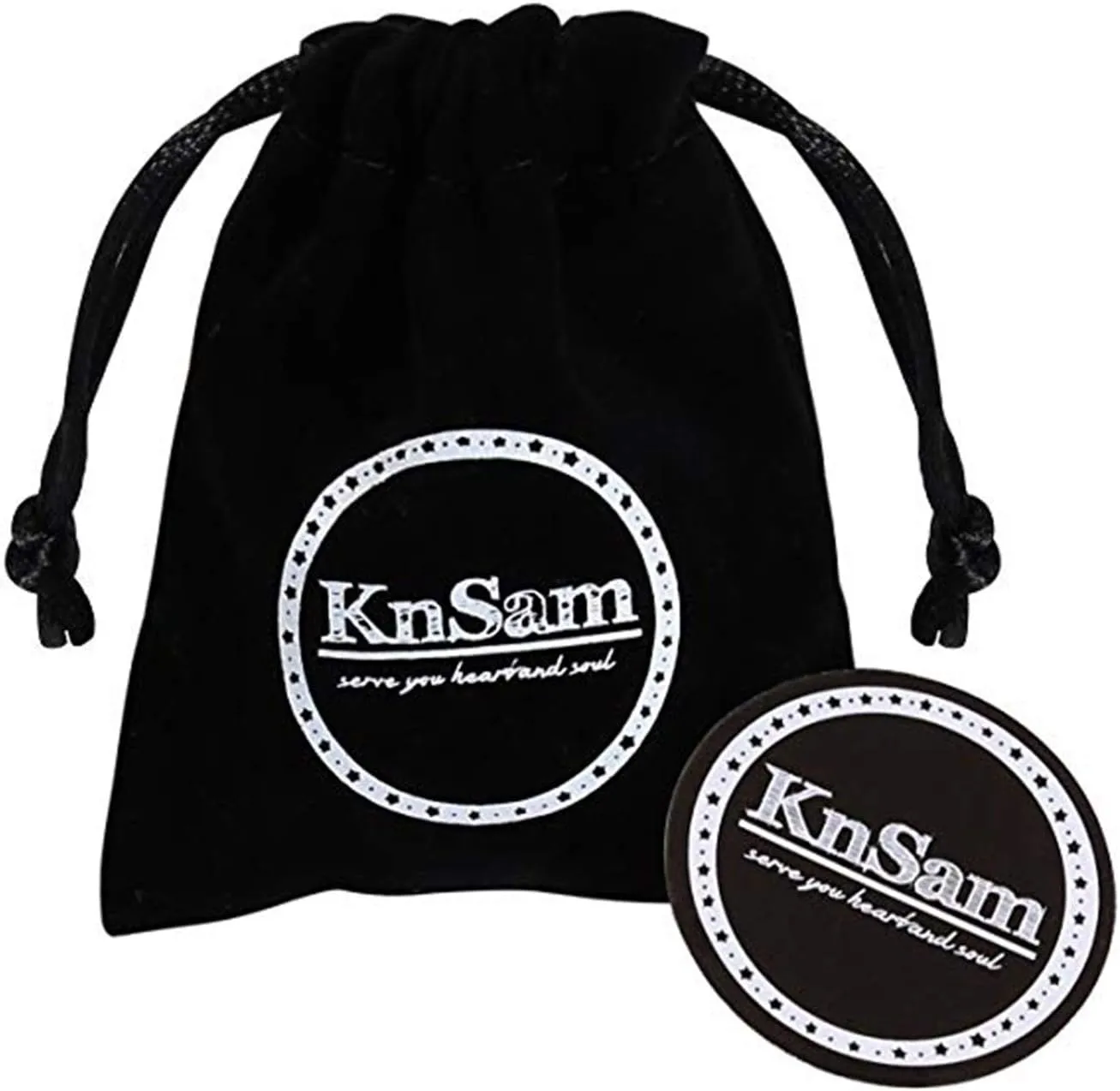 KnSam Couples Wedding Ring Stainless Steel Engraved Hand I Love Her/Him Black Ring Size 5-13