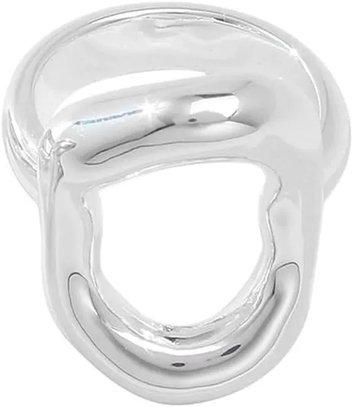 Kokoma Hollow Oval Shaped Chunky Statement Ring for Women Stainless Steel Irregular Thick Chunky Gold Finger Band Stackable Rings Geometric Ring Minimalist Jewelry