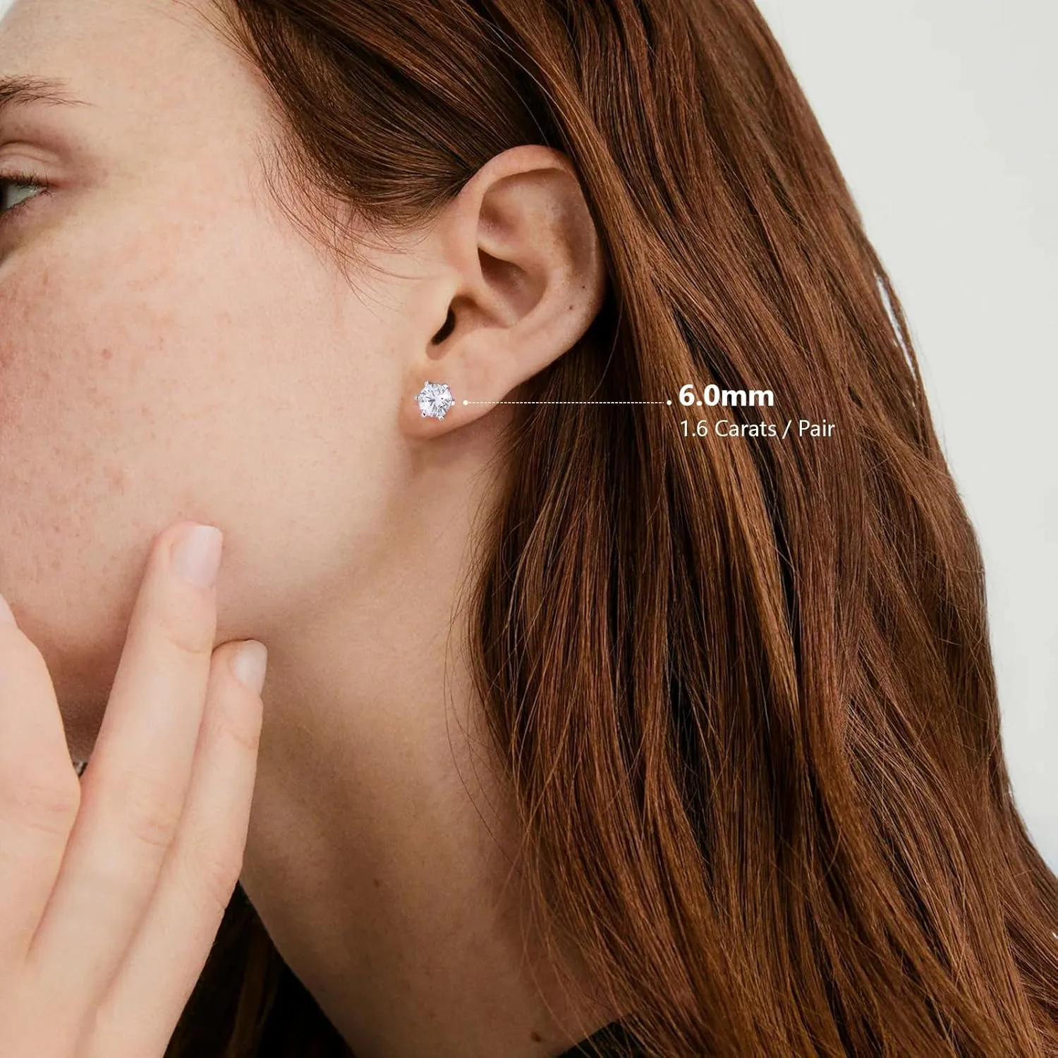 KRKC&CO Lab-Grown Moissanite Stud Earrings for Women: 0.6-3.0 ct.tw, D Color VVS1, 925 Vermeil Sterling Silver 14K Gold Plated, Hypoallergenic, GRA, Jewelry Gift for Her, Birthday, Mother's Day