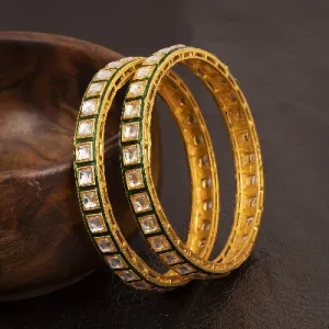 Kundan Gold Designer Kada Bangle ( Set of 2 )