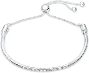 KUNSIR Slider Charm Cubic Zirconia Bracelet in 925 Sterling Silver, Mother's Day Bracelets